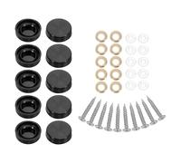 FUTUREORYY Vis Décorative Miroir Inox 304 Noire 16mm Lot de 40 Set de Pièces 10 Sets de 4 Cache-vis Miroir Poli Accessoires Salle de Bain et Capuchons de Rétroviseur Robustes