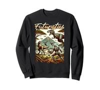 Futuristic Dinosaur Battle Sci FI Action Art Warrior Sweatshirt
