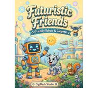 Futuristic Friends: Fun Sci-Fi Coloring Book for Kids Ages 4-8, with Friendly Robots, Cool Gadgets, and High-Tech Inventions
