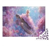 Futuristic Girl Riding Turtle Puzzle 1000 Pièces Jouet De Défi Adultes Et Personnes Âgées De Plus De 12 Ans Jeu De Puzzle Jeu Éducatif Familial Cadeau De Décoration Intérieure 70x50cm/1000pcs