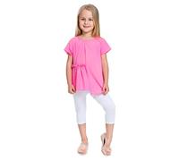 FUTURO FASHION Legging Court 3/4 en Coton uni pour Enfant de 2 à 13 Ans, Blanc, 12-13 Ans