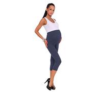 FUTURO FASHION - Legging Court de Grossesse - très Confortable - Coton - Nombreuses Tailles - Jean - 48/50