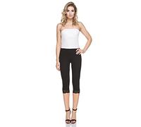 FUTURO FASHION® - Legging Court Premium FL1PR - de qualité - avec Bordure en Dentelle - Taille 48 - Noir