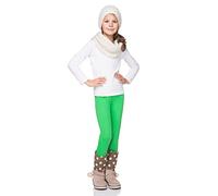 FUTURO FASHION - Legging Long pour Enfant CHD28 - Hiver - épais/très Chaud/Respirant - Taille 5-6 Ans - Vert