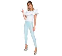 FUTURO FASHION - Legging Long Taille Haute - Sexy - Latex/Imitation Cuir/Brillant ou Mat Effet mouillé - Menthe - 40