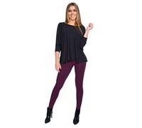 FUTURO FASHION - Legging Premium pour Femme LWP 28 - de qualité - épais/Taille Haute/Opaque - Hiver - Coton - Grandes Tailles - Taille 42 - Prune