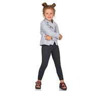 FUTURO FASHION Leggings Fille en Coton 95% - Pantalon Long Enfant 2-13 Ans, Idéal Halloween, Legging Noir Confortable École Sport Déguisement Graphite