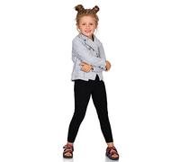 FUTURO FASHION Leggings Fille en Coton 95% - Pantalon Long Enfant 2-13 Ans, Idéal Halloween, Legging Noir Confortable École Sport Déguisement Noir