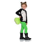 FUTURO FASHION Leggings Fille en Coton 95% - Pantalon Long Enfant 2-13 Ans, Idéal Halloween, Legging Noir Confortable École Sport Déguisement Vert