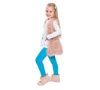 FUTURO FASHION Leggings Fille en Coton 95% - Pantalon Long Enfant 2-13 Ans, Idéal Halloween, Legging Noir Confortable École Sport Déguisement Turquoise