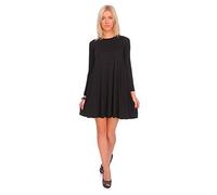 FUTURO FASHION® - Robe Chic pour Femme - col Rond/Manches Longues - FM10 - Noir - 42 (XL)