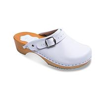 FUTURO FASHION® - Sabots Unisexe - Cuir véritable/Semelle en Bois - Plusieurs Couleurs Disponibles - Tailles 36 à 42 - Blanc - 40 EU