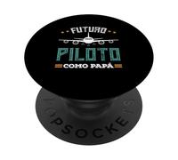 Futuro Piloto Como Papá Avión Aviación Regalo Piloto PopSockets PopGrip Adhésif