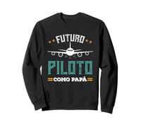 Futuro Piloto Como Papá Avión Aviación Regalo Piloto Sweatshirt
