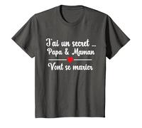 Futurs Maries Annonce Mariage, Papa et Maman Vont Se Marier T-Shirt, Enfant, Asphalte, 4 Ans