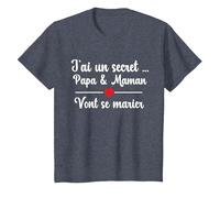 Futurs Maries Annonce Mariage, Papa et Maman Vont Se Marier T-Shirt, Enfant, Bleu Chiné, 2 Ans