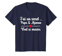 Futurs Maries Annonce Mariage, Papa et Maman Vont Se Marier T-Shirt, Enfant, Bleu Marine, 2 Ans