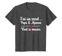 Futurs Maries Annonce Mariage, Papa et Maman Vont Se Marier T-Shirt, Enfant, Chiné Foncé, 2 Ans