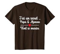 Futurs Maries Annonce Mariage, Papa et Maman Vont Se Marier T-Shirt, Enfant, Marron, 6 Ans