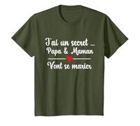Futurs Maries Annonce Mariage, Papa et Maman Vont Se Marier T-Shirt, Enfant, Olive, 3 Ans
