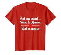 Futurs Maries Annonce Mariage, Papa et Maman Vont Se Marier T-Shirt, Enfant, Rouge, 2 Ans