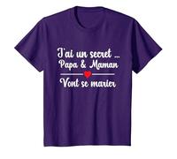 Futurs Maries Annonce Mariage, Papa et Maman Vont Se Marier T-Shirt, Enfant, Violet, 4 Ans