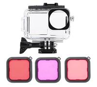 Fututech 40m Boîtier Etanche avec Filtre pour DJI Osmo Action3 Cold Shoe Coque de Plongée Housse sous-Marines Étui de Protection pour Caméra d'action Accessoire (combo1)