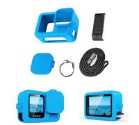 Fututech Coque en Silicone pour GoPro Hero 13 Black Etuis de Protection Capuchons d'Objectif Couvertures Latérales Lanière pour Caméra d'action Kit Accessoires (Bleu)