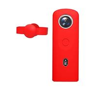 Fututech Étui de Protection en Silicone avec Couvercle d'Objectif pour Ricoh Theta SC2 360° Housse de Protection pour Caméra d'action Anti-Rayures Anti-Poussière Accessoires Pièce de Rechange (Rouge)
