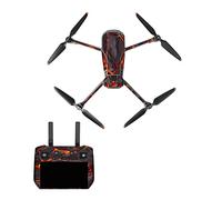 Fututech Kit Autocollants Décoratifs pour DJI Mavic3 Pro et DJI RC Pro Protecteurs pour Drones et Télécommandes Anti-Rayures Anti-Poussière Accessoires Sticker (Black Lava)