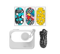 Fututech Kit Etui de Protection en Silicone avec Cache-Objectif pour Insta360 GO 3 Autocollants pour Caméras d'action Protecteur Cadre de Protection Anti-Rayure Accessoires (Blanc)