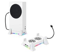 Fututech Refroidisseur Réglable pour Xbox Série S Barres Lumineuses RGB 2 Port USB Ventilateurs pour Consoles Base avec Ventilateur et Station d'accueil 3 Niveaux de Vitesse