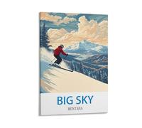FUUDANG Poster de voyage vintage Big Sky Montana 30 x 45 cm