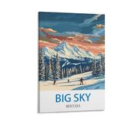 FUUDANG Poster de voyage vintage Montana Big Sky 40 x 60 cm