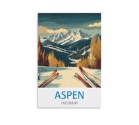 FUUDANG Poster vintage Aspen Colorado de voyage 50 x 75 cm