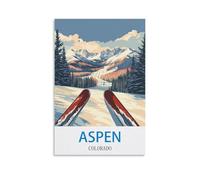 FUUDANG Poster vintage Aspen Colorado de voyage 60 x 90 cm