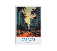 FUUDANG Poster vintage de Caracas Venezuela sur toile - Décoration murale moderne pour chambre à coucher - 40 x 60 cm