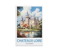 FUUDANG Poster vintage sur toile Cheverny de Chateaux Loire - Décoration murale moderne pour chambre à coucher - 40 x 60 cm