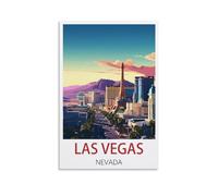 FUUDANG Poster vintage sur toile de Las Vegas Nevada - Décoration murale moderne pour chambre à coucher - 20 x 30 cm