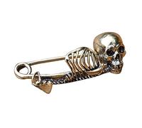 FUUGlan Broche squelette Halloween Crâne Bâton Crâne Épingle à cravate Épingle à cravate Femme Sac Épingle à Revers Broche Crâne Gothique Bijoux