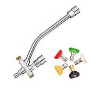 FUUGlan Embout multifonction haute pression pour nettoyeur en mousse double connecteur avec 5 embouts pour améliorer la puissance de nettoyage de l'adaptateur de tuyau d'arrosage