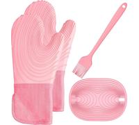 FUUHOMDY Gants en silicone pour four résistants à la chaleur Rose