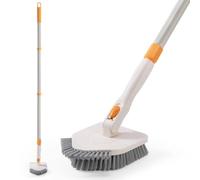 FUUNSOO Brosse à récurer multifonctionnelle pour sol, carrelage, baignoire et douche, manche de 127 cm