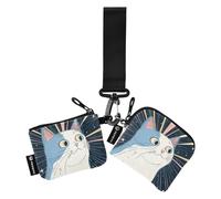 Fuuny Ragdoll Cat Lot de 2 portefeuilles amovibles pour cartes de crédit avec poche à fermeture éclair pour pièces de monnaie pour le travail, les voyages, Fuuny Ragdoll Cat, 1 size, Art déco