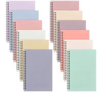 Fuutreo Lot de 12 carnets à spirale pour le travail - Format A5 - 21 x 14 cm - Papier ligné - Couverture kraft - 12 couleurs, 60 feuilles, 120 pages pour bureau, école (couleur heureuse, classique)