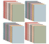 Fuutreo Lot de 24 carnets à spirales pour le travail - Format A5 - 21 x 14 cm - Couverture kraft - 12 couleurs, 60 feuilles, 120 pages - Fournitures scolaires - Pour bureau et école (couleur vintage)