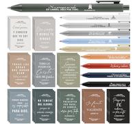 Fuutreo Lot de 30 cadeaux chrétiens espagnols Regalos Cristianos En Español avec verset de la Bible et stylos - Cadeaux de prière inspirants pour femme et homme - Cadeau d'appréciation pasteur