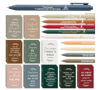 Fuutreo Lot de 30 cadeaux chrétiens espagnols Regalos Cristianos En Español avec verset de la Bible et stylos - Cadeaux de prière inspirants pour femme et homme - Cadeau d'appréciation pasteur