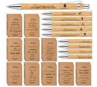 Fuutreo Lot de 50 cadeaux chrétiens espagnols avec verset de la Bible et stylo à bille, Regalos Cristianos En Español, cadeaux catholiques pour hommes, femmes, école du dimanche, étudiants, église VBS