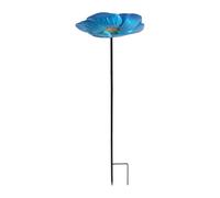 Fuuxtci Bain d'oiseaux - Bain D Oiseaux sur Pied avec Bol pour Extérieur - Décoration en Forme De Bleue avec Alimentateur D Eau Et Piquet De Sol pour Jardin Pelouse Porche Patio Arrière